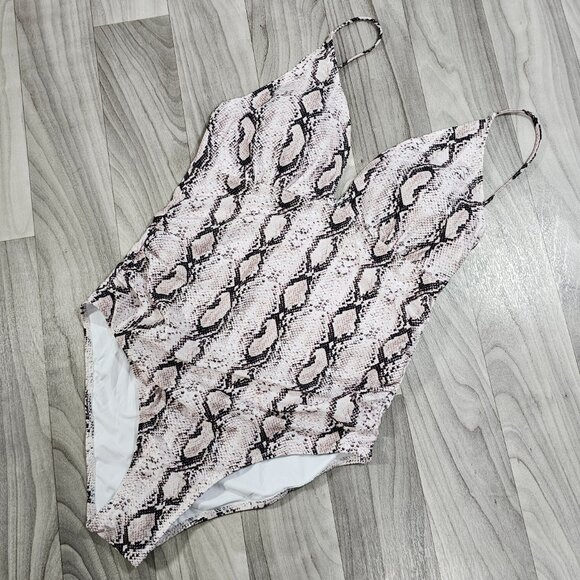 Unbranded Snakeskin Print Women’s One Piece Swimsuit Bathing Suit, Size L - Picture 4 of 7